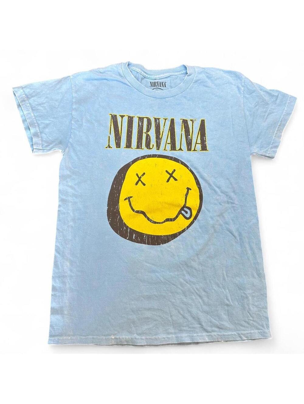 Nirvana Bleached Smiley Face T-Shirt Size Small